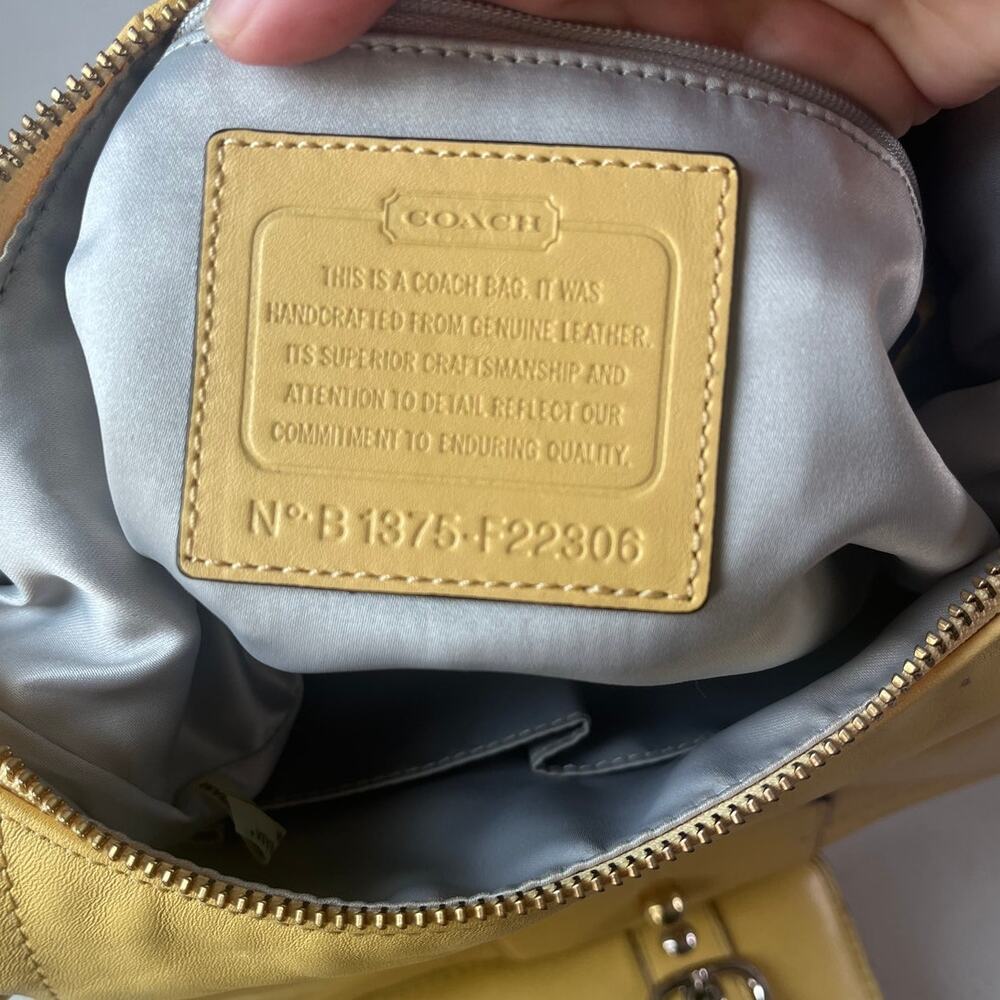 Coach Kristin Yellow Leather Hobo Shoulder Bag Crossbody Purse & Wallet Set - Picture 8 of 10
